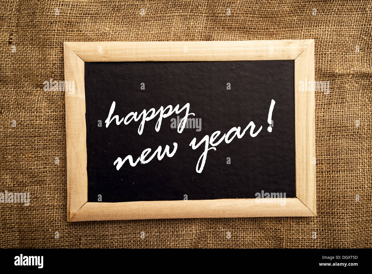 Happy new year note on black message board Stock Photo Alamy