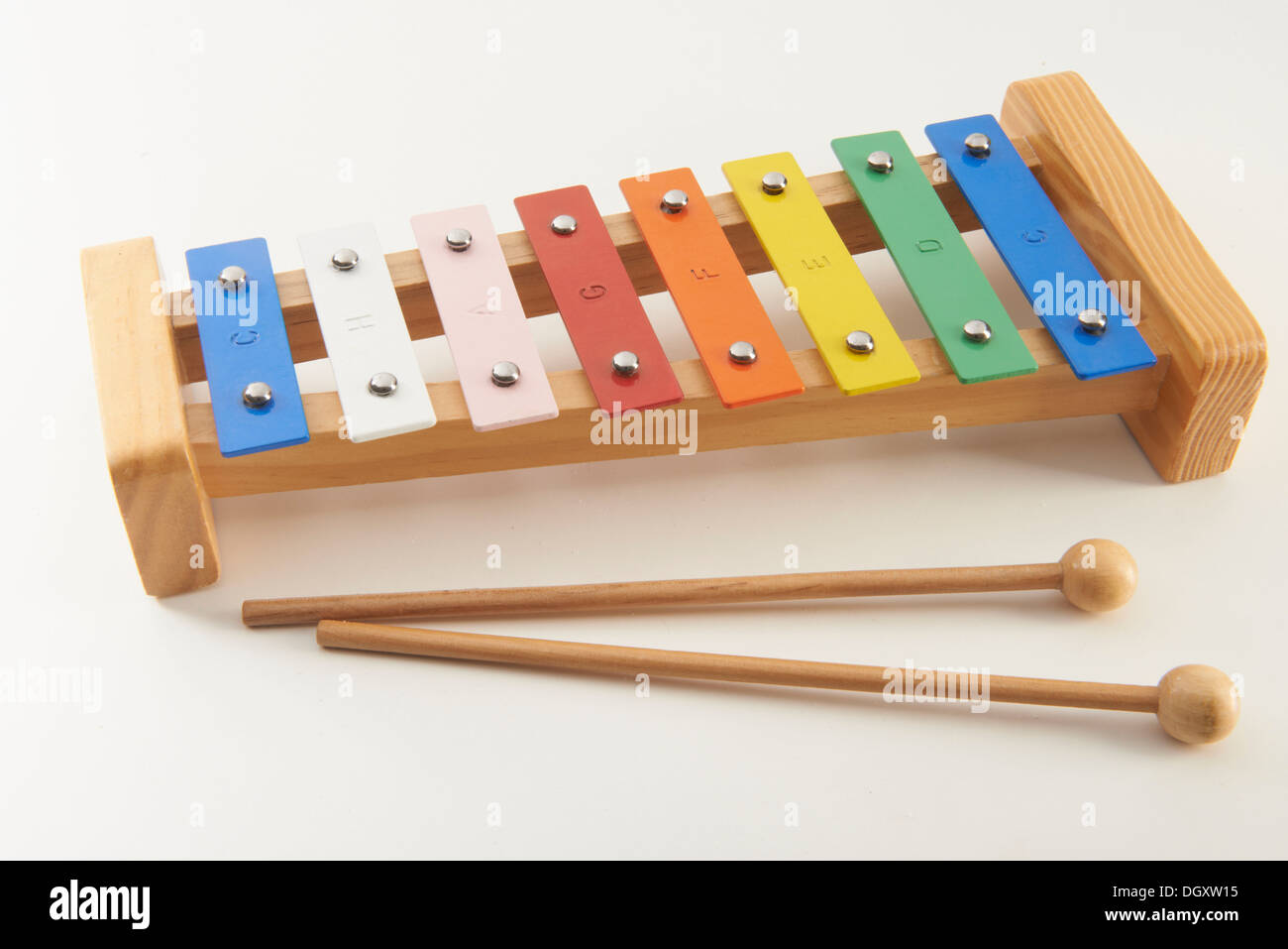 Colourful glockenspiel, xylophone for children Stock Photo