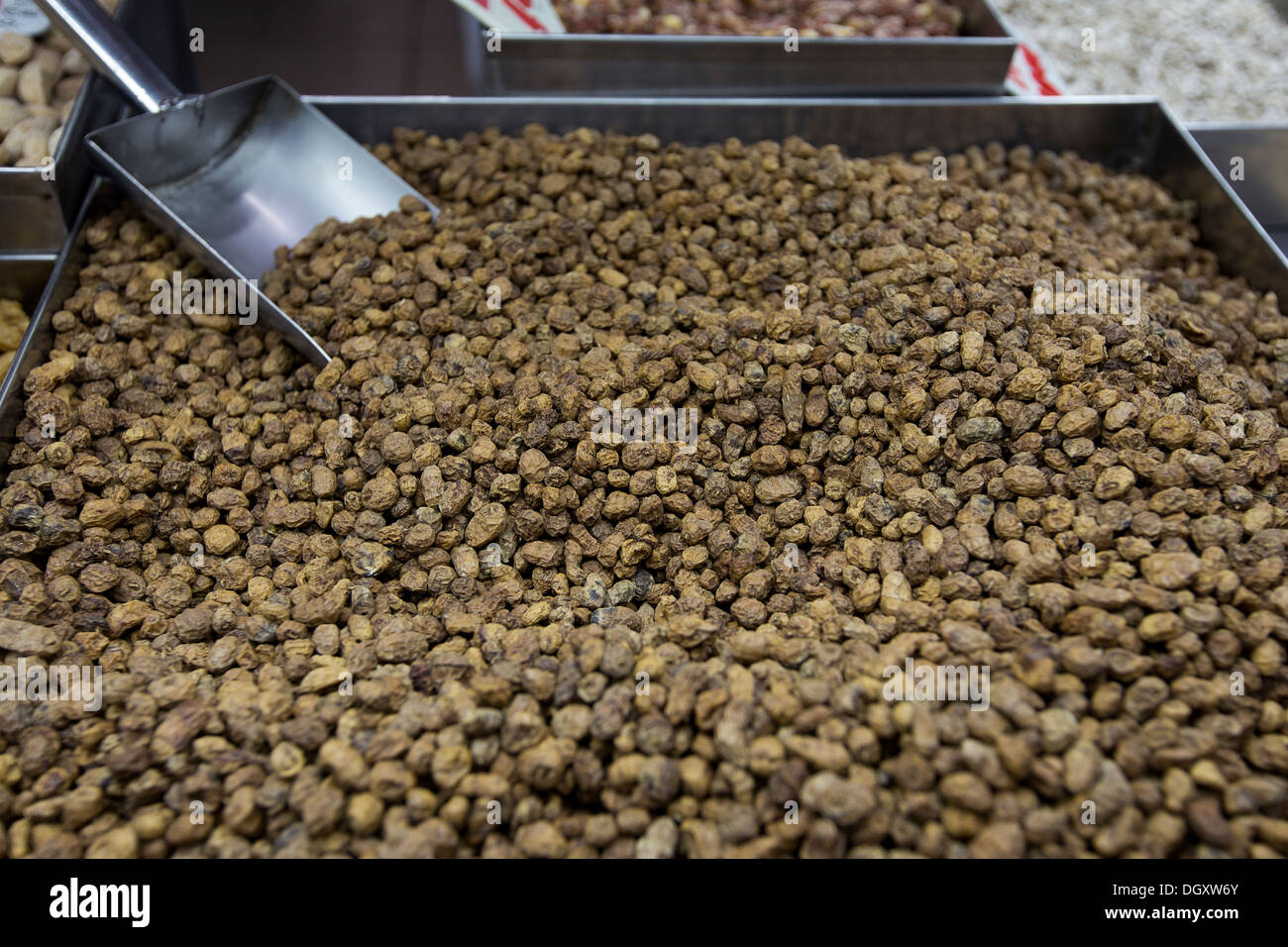 Chufa Plant Seeds, central market of Valencia Stock Photo