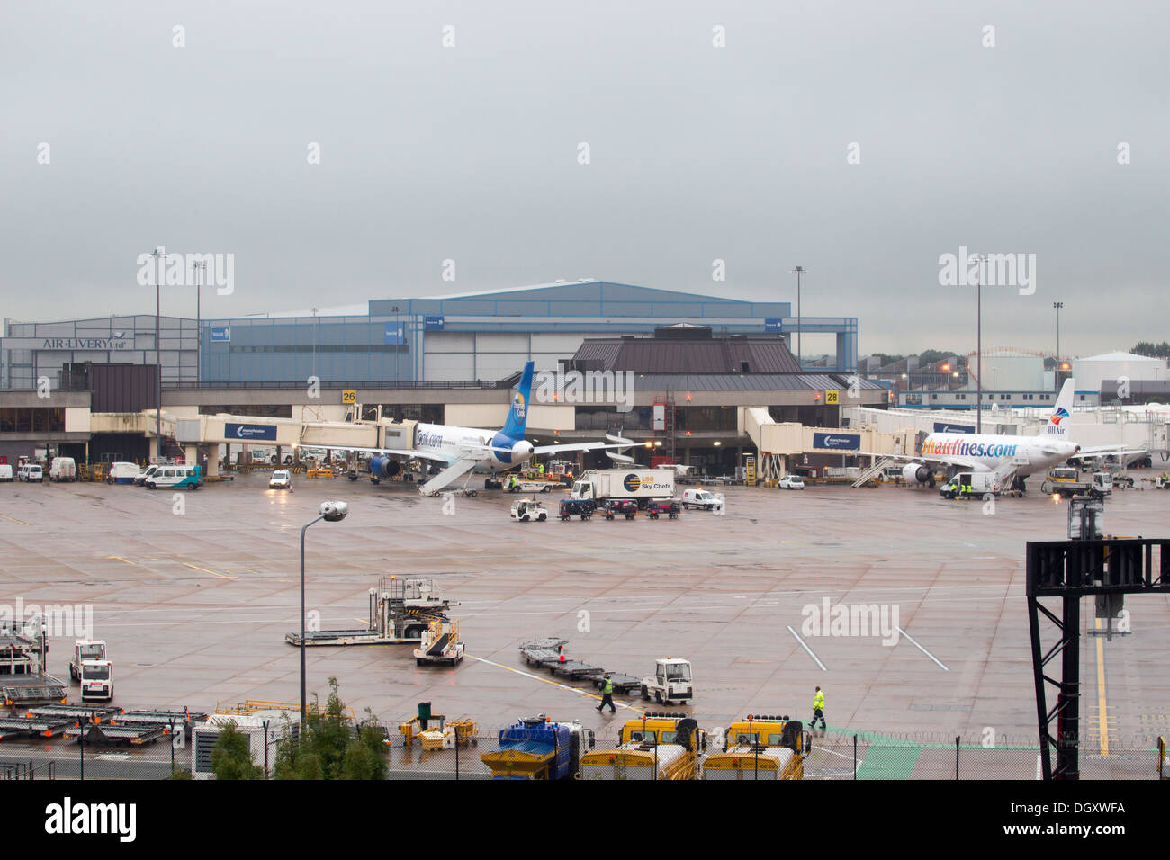 airside Manchester International Airport Stock Photo