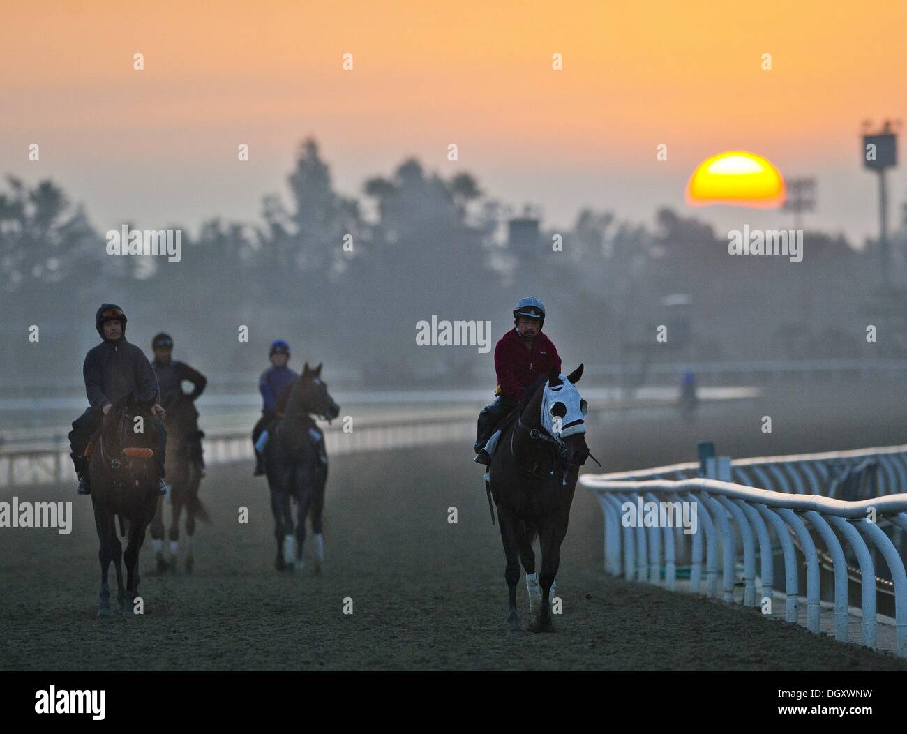 Arcadia, California, USA. 27th Oct, 2013. Scenes from the track as the