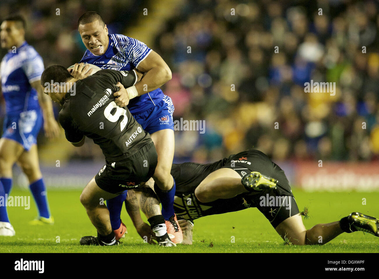 Warrington, UK. 27th Oct, 2013. Isaac Luke (New Zealand &amp; South Sydney Rabbitohs) during the Rugby League World Cup Group B game between New Zealand and Samoa from the Halliwell Jones Stadium. Credit:  Action Plus Sports/Alamy Live News Stock Photo