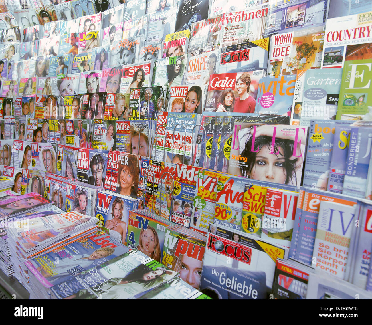 Magazine shelf, Germany Stock Photo Alamy