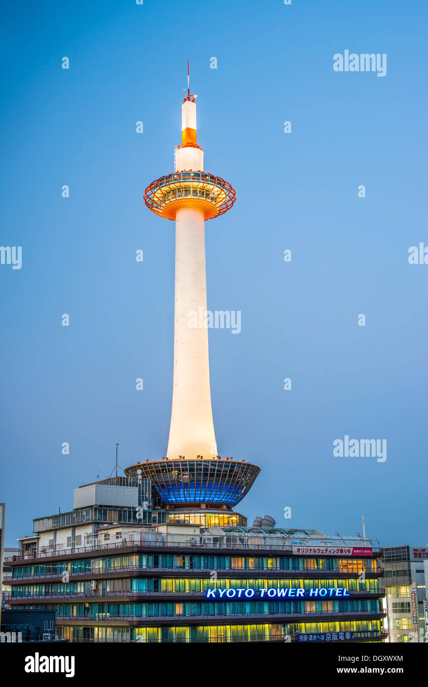 KYOTO - NOVEMBER 19: Kyoto Tower November 19, 2012 in Kyoto, JP. The tower is the tallest structure in the city. Stock Photo