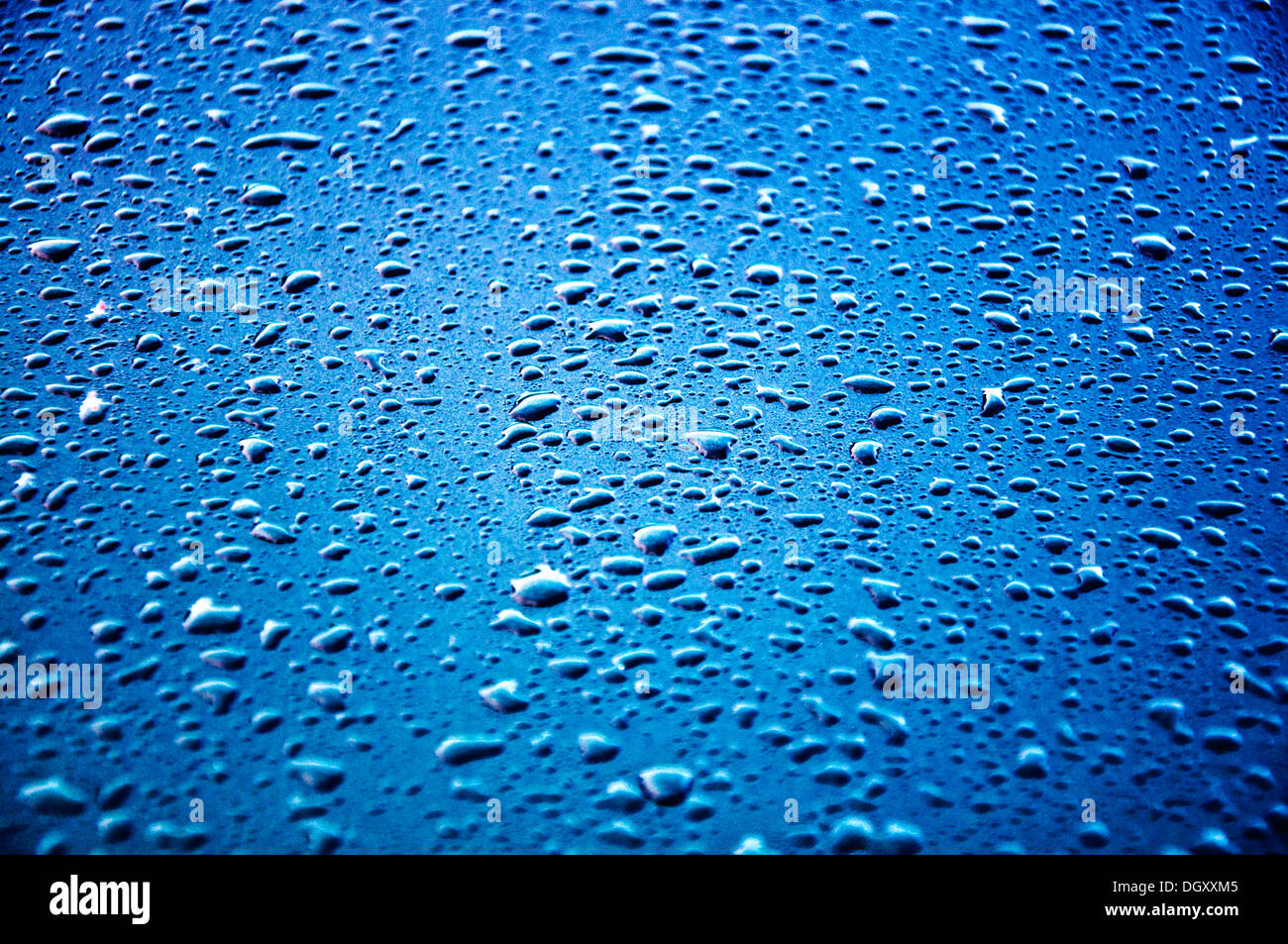 Texture raindrops on metal sheet Stock Photo