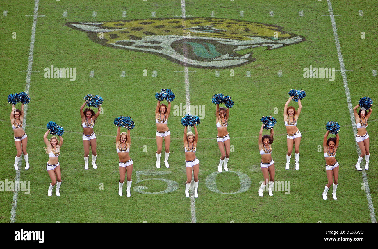 London, UK. 27th Oct, 2013. Cheerleaders during the NFL International Series game San Francisco 49ers v Jacksonville Jaguars at Wembley Stadium. Credit: Action Plus Sports/Alamy Live News Stock Photo