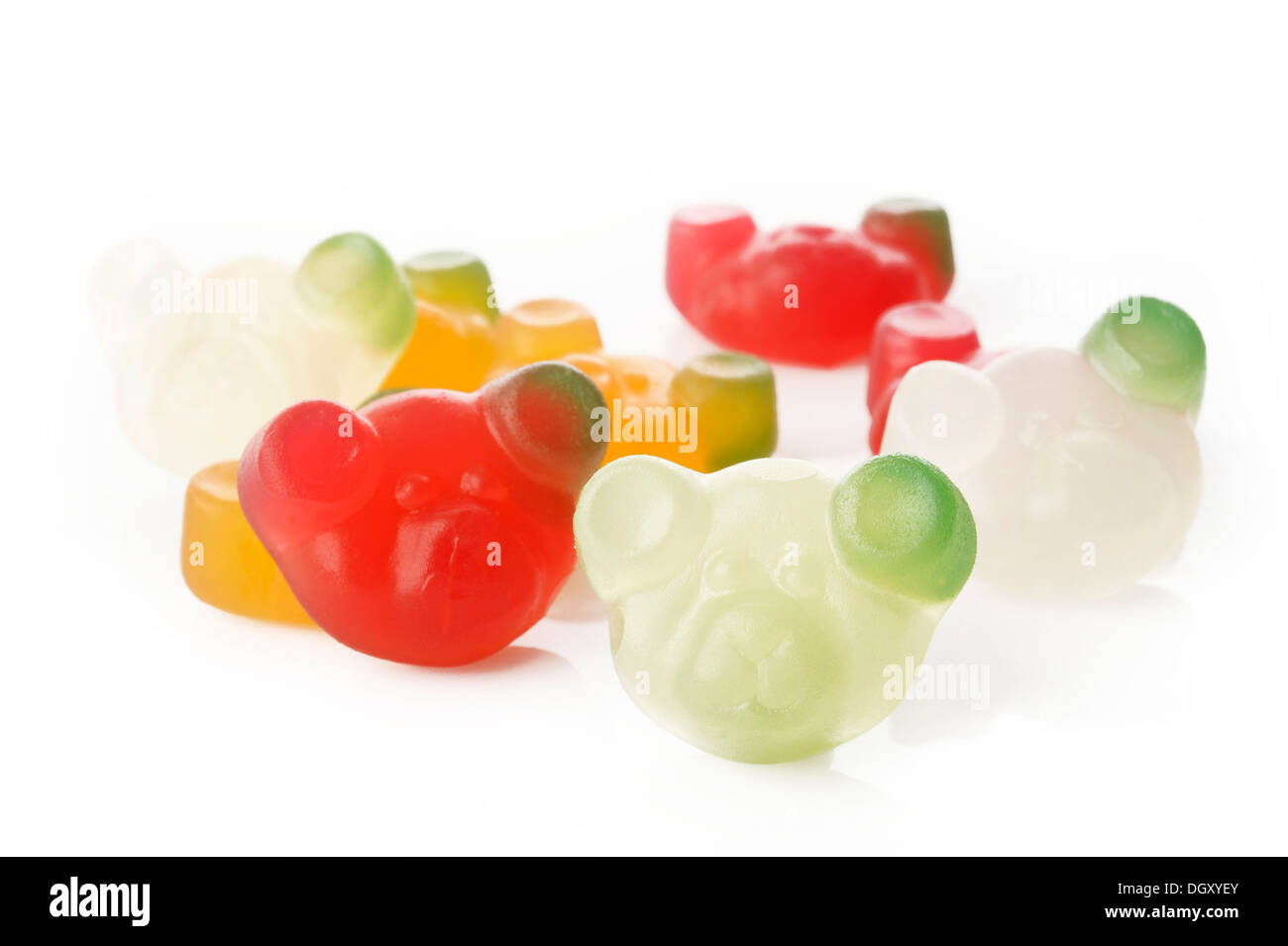 jelly bears on white background Stock Photo