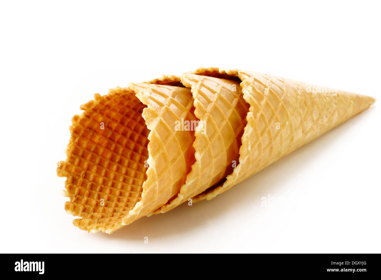 wafer cone on white background Stock Photo - Alamy