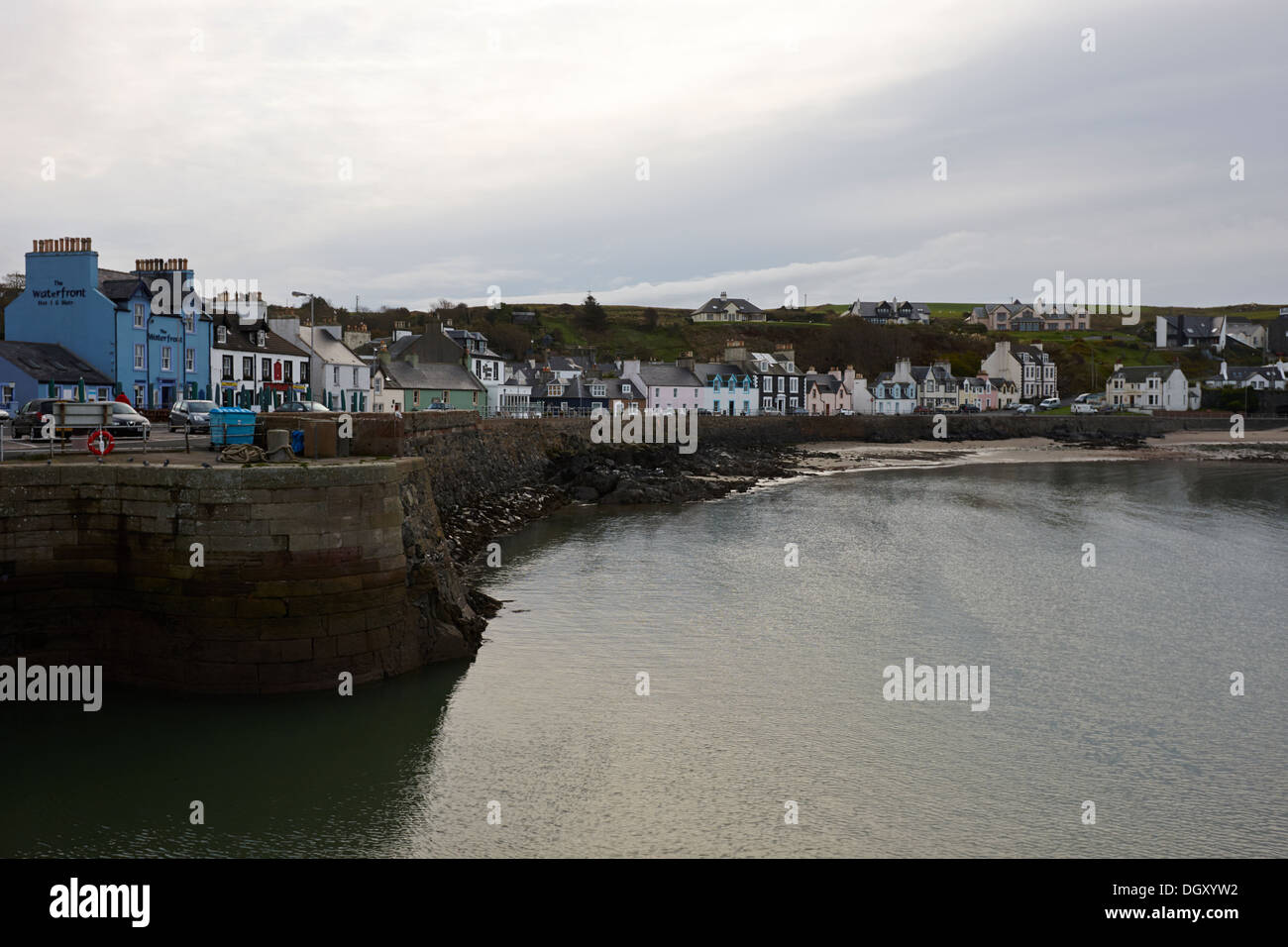 portpatrick village and breakwater scotland uk Stock Photo - Alamy