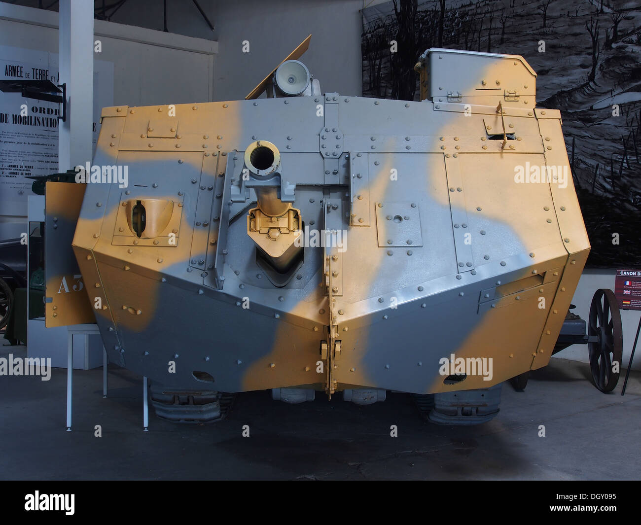 Saint Chamond in the tank museum, Saumur, France, pic-2 Stock Photo