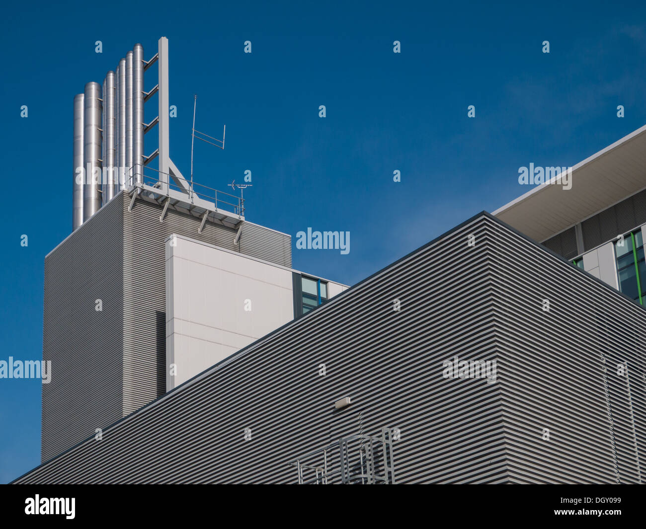 Chimney on root at Kingsmill Hospital in Mansfield Stock Photo