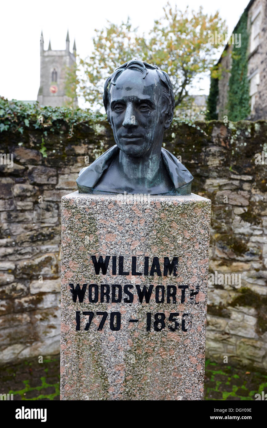 william wordsworth statue cockermouth cumbria england Stock Photo