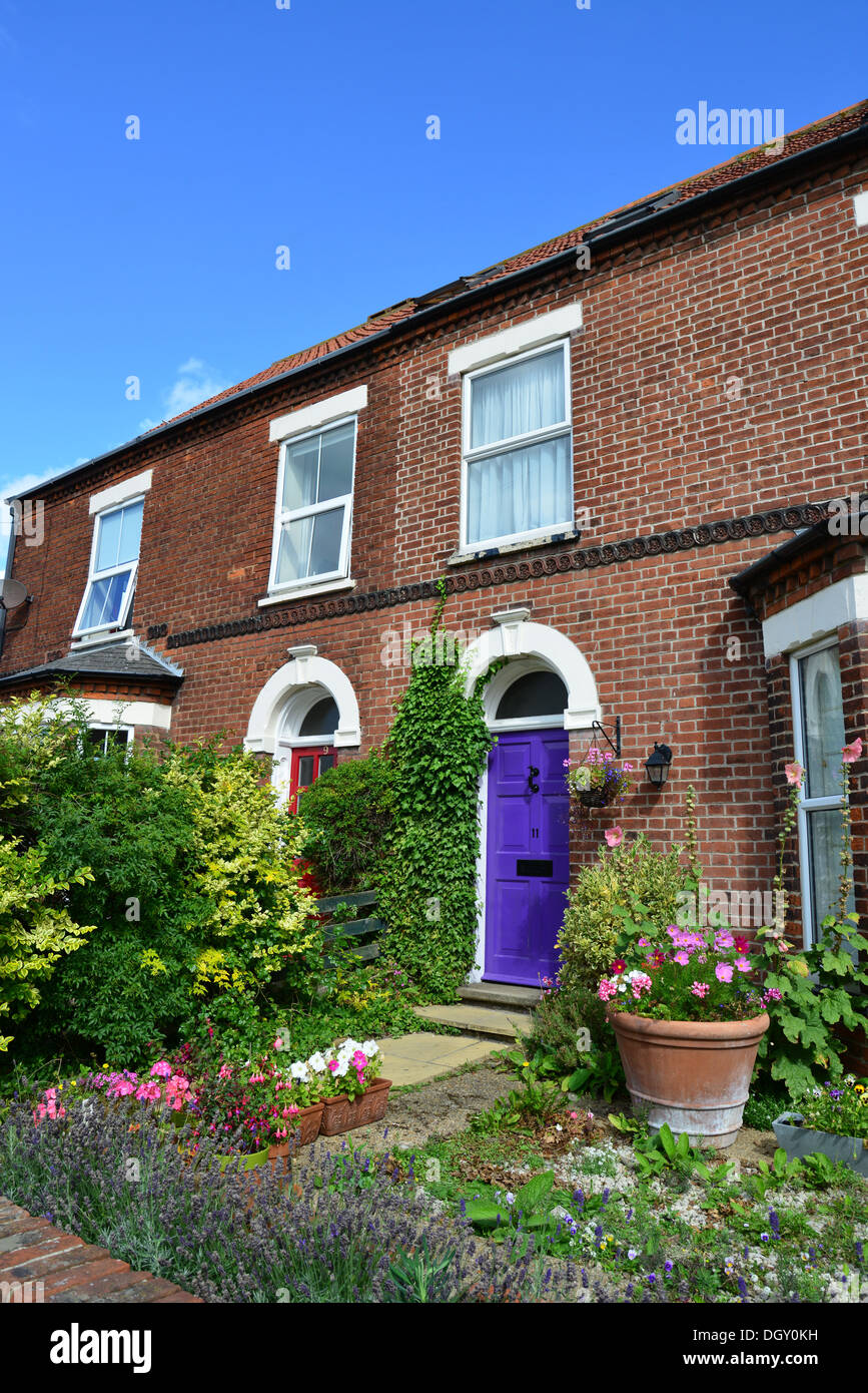 Period terraced cottages, Sheringham, Norfolk, England, United Kingdom Stock Photo