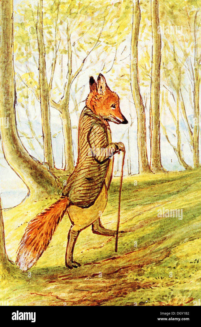 Beatrix Potter - The Tale of Mr. Tod book illustration, 1912 Stock Photo