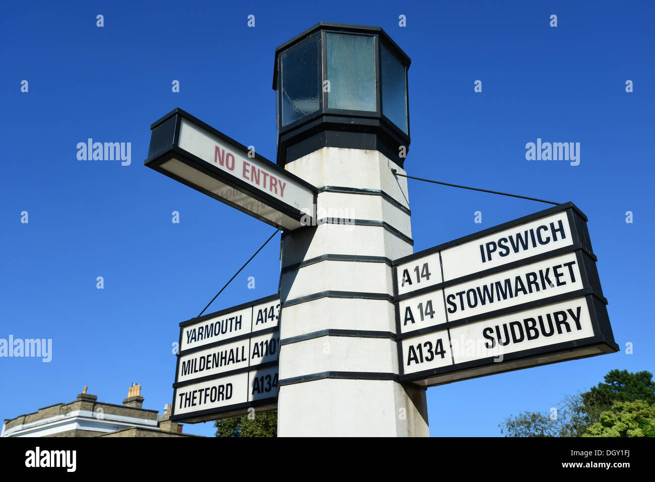 'Pillar of Salt' Milestone, Angel Hill, Bury St Edmunds, Suffolk, England, United Kingdom Stock Photo