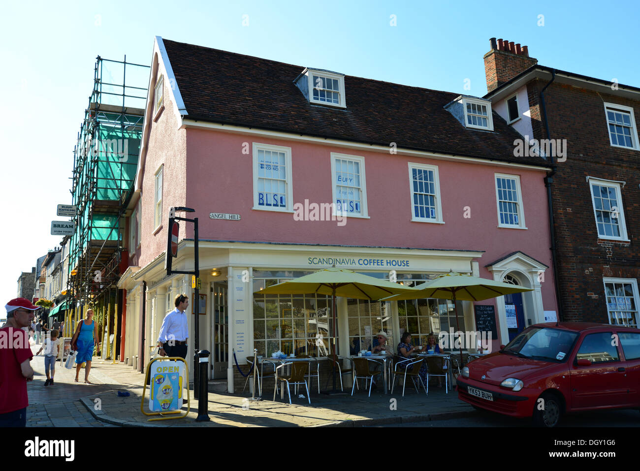 Scandanavia Coffee Shop, Angel Hill, Bury St Edmunds, Suffolk, England, United Kingdom Stock Photo