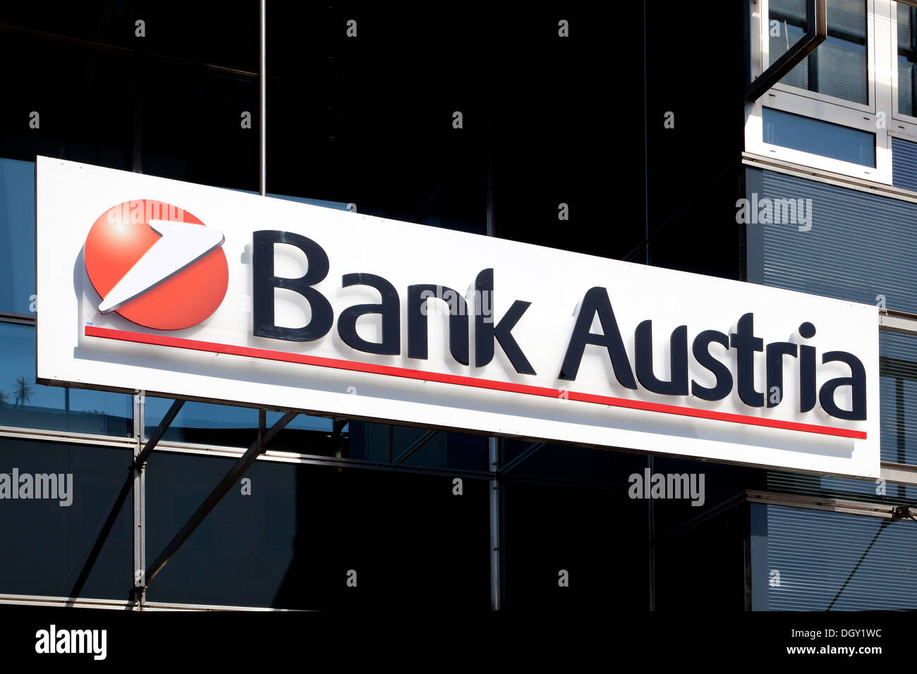 Bank Austria logo, signage on a branch of Bank Austria, part of the UniCredit Group, in Villach, Carinthia, Austria, Europe Stock Photo