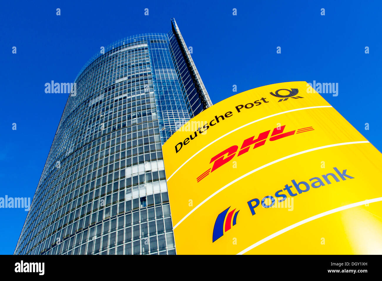 Post Tower, headquarters of Deutsche Post AG, DHL and Postbank, Bonn, Rhineland, North Rhine-Westphalia, Germany Stock Photo