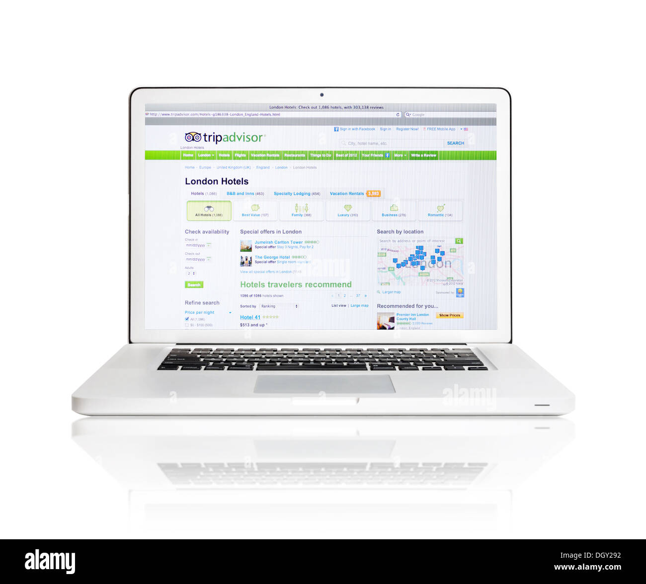 TripAdvisor website on laptop screen Stock Photo