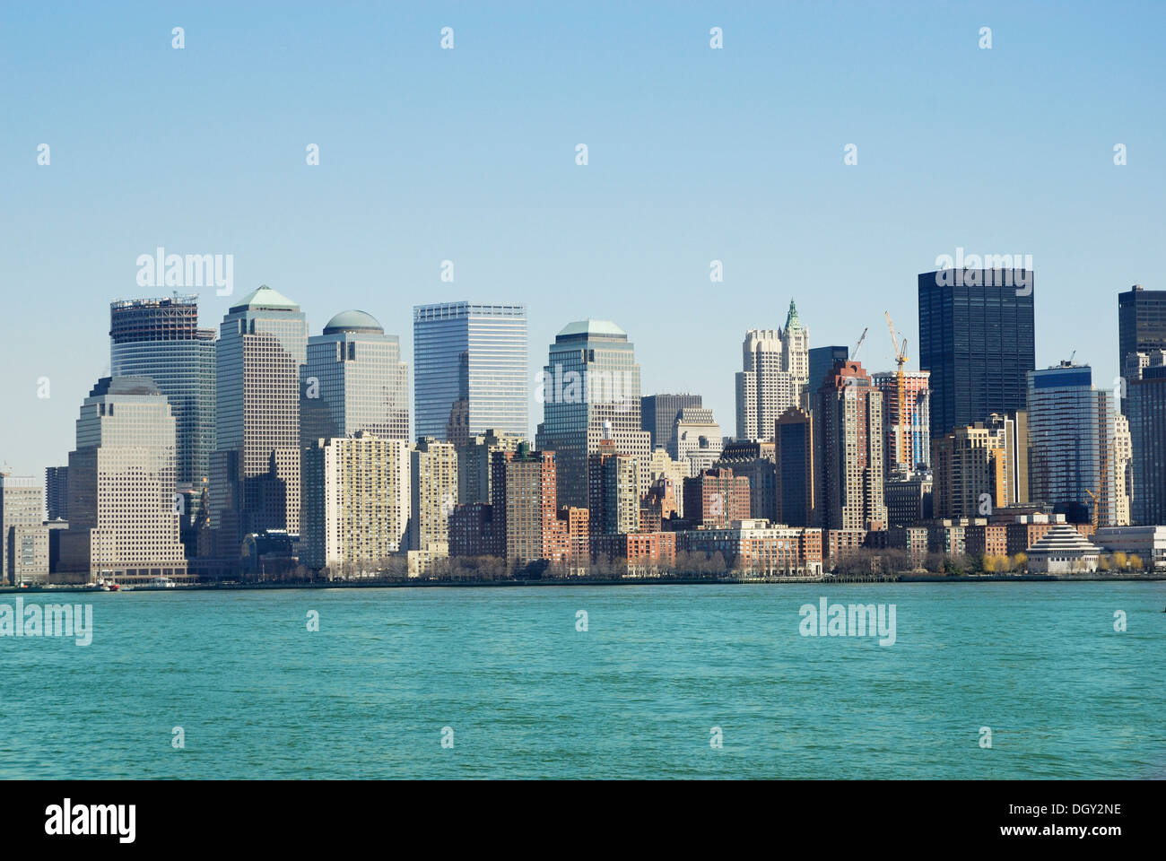 Financial district skyline, Manhattan, New York, USA Stock Photo