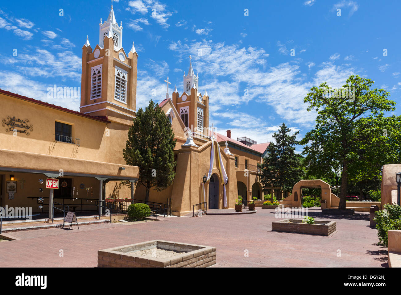 San Felipe de Neri Church, Old Town Plaza, Old Town, Albuquerque, New Mexico, USA Stock Photo