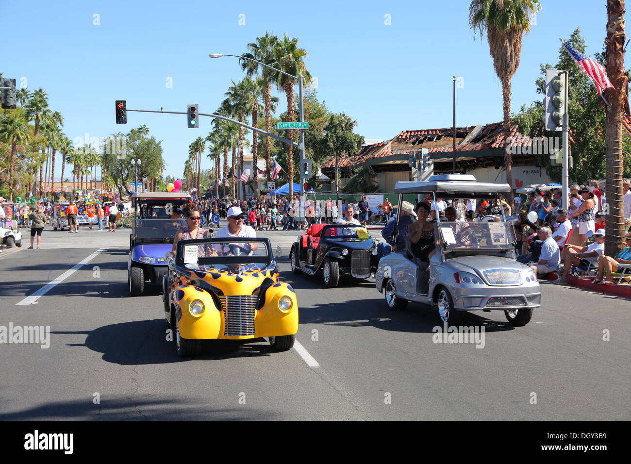 Scenes at the iconic Palm Desert Golf Cart Parade, Palm Springs