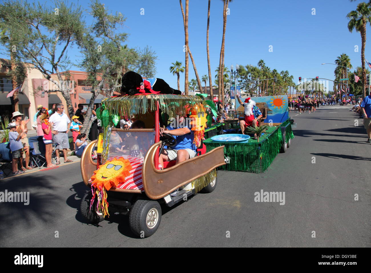 Scenes at the iconic Palm Desert Golf Cart Parade, Palm Springs