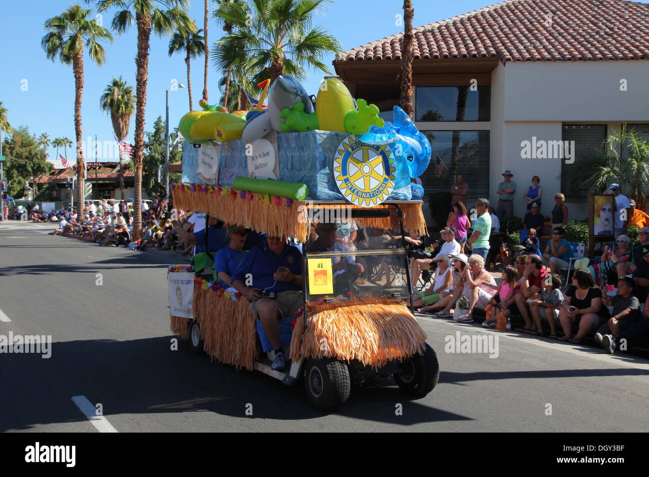 Scenes at the iconic Palm Desert Golf Cart Parade, Palm Springs