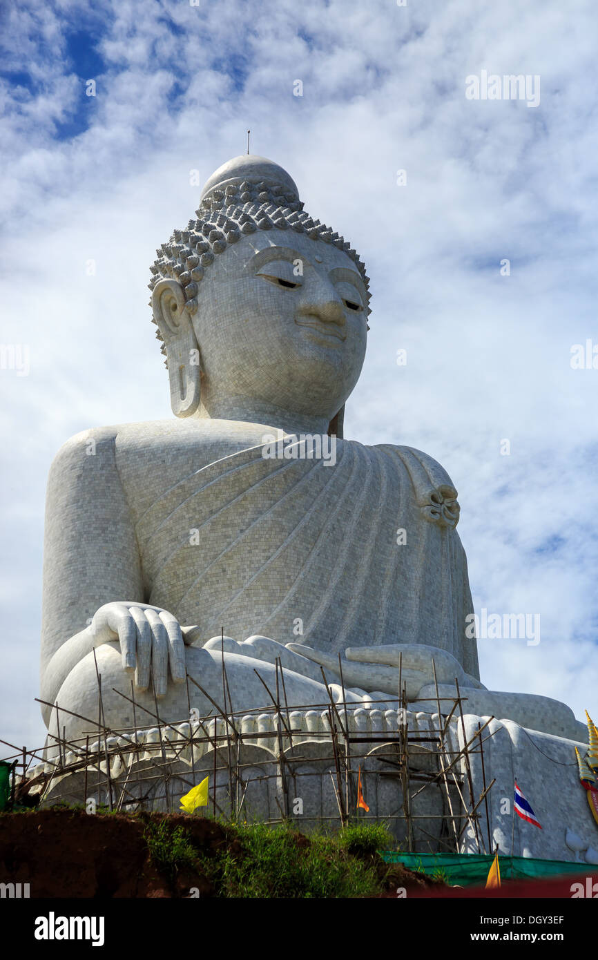 Side View of Phra Puttamingmongkol Akenakkiri Buddha Statue in Chalong, Phuket, Thailand Stock Photo