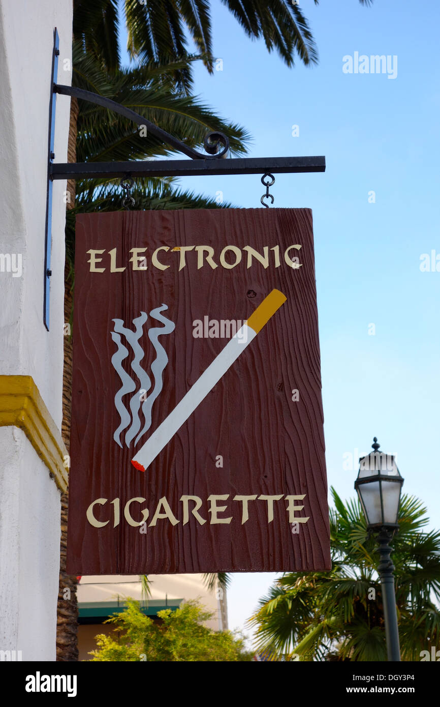 A sign for an Electronic Cigarette store in Santa Barbara, California