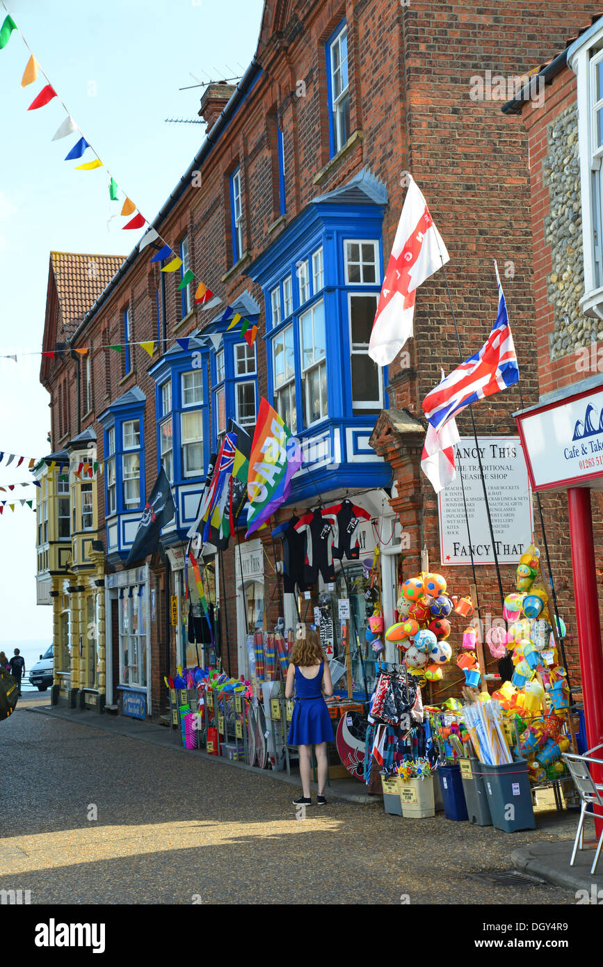 Beach souvenir shops in Garden Street, Cromer, Norfolk, England, United