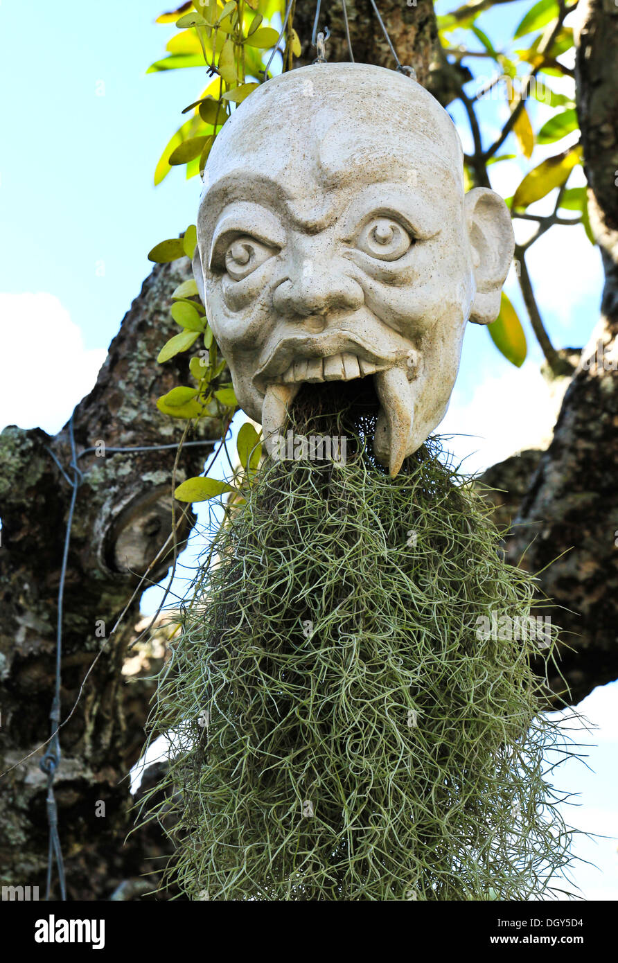 Devil head at white temple (Wat Rong Khun, Chiangrai, Thailand). Stock Photo