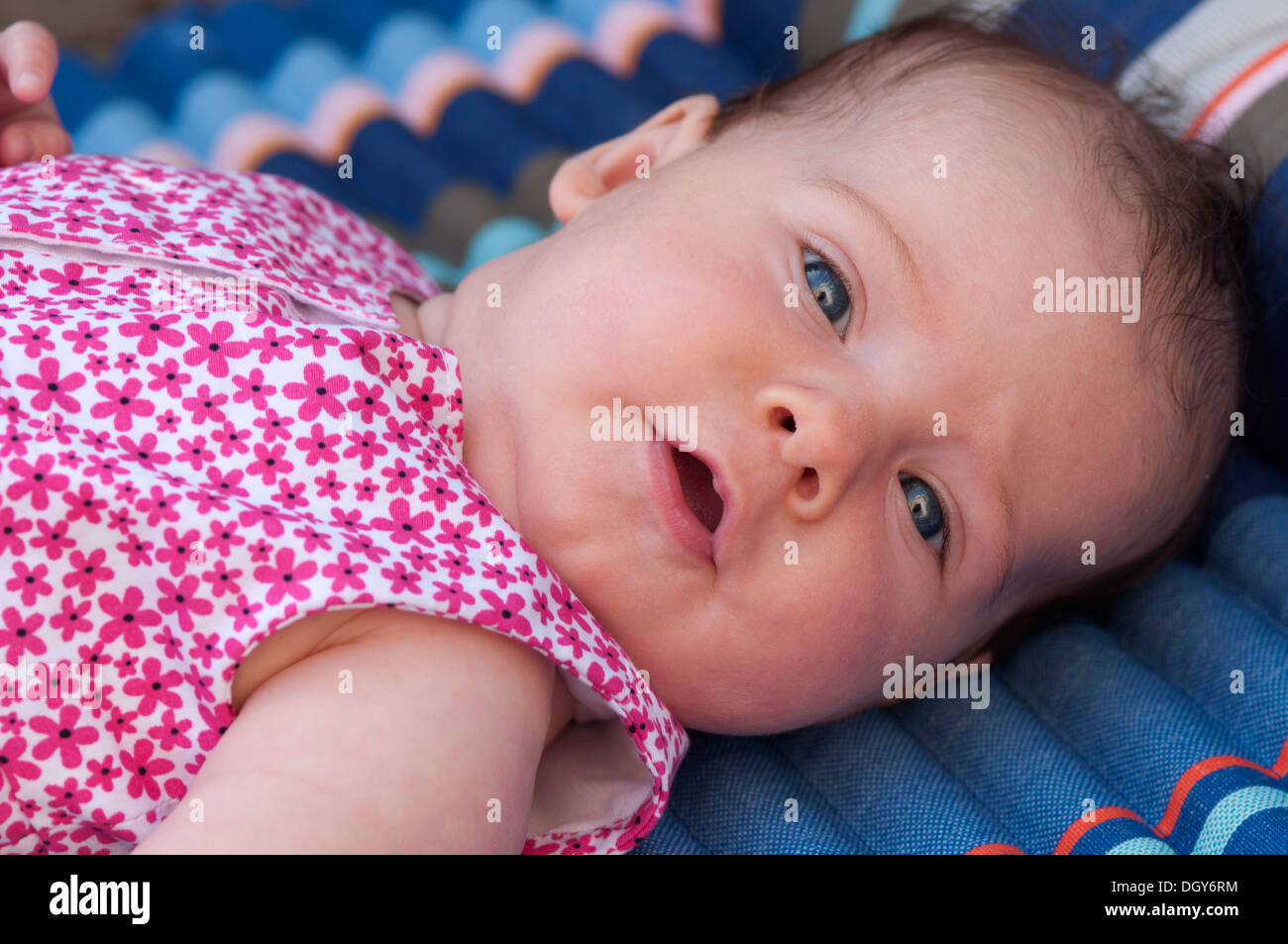 Close up portrait of a happy smiling little baby girl Stock Photo