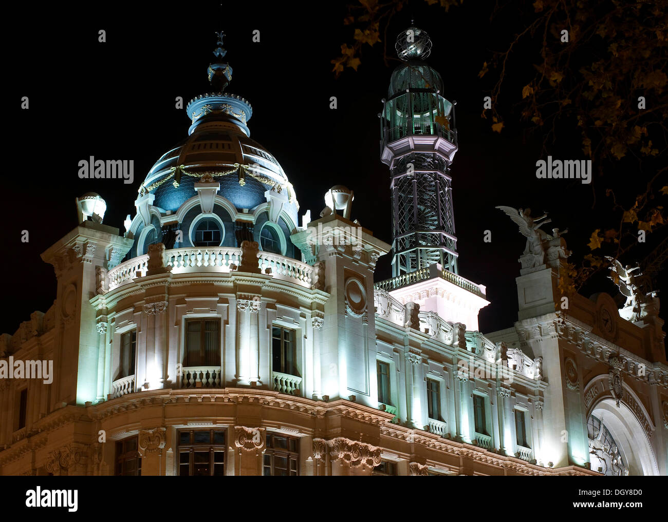 Historic post office, Correos y telegrafos, Valencia, Spain, Europe Stock Photo