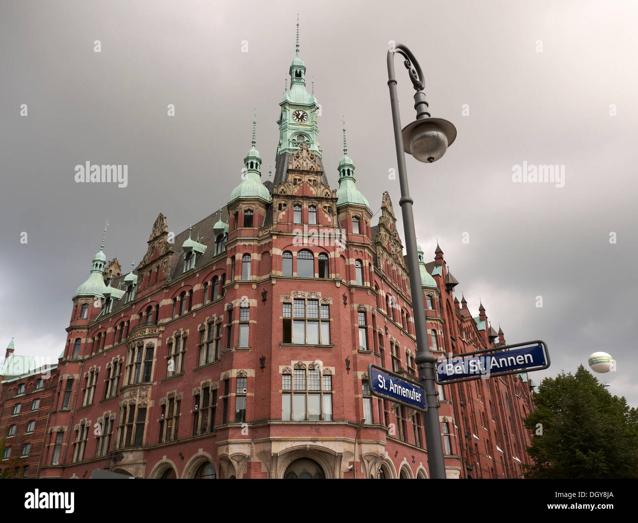 Historic office buildings, view from the Magellan Terraces, warehouse district, Hamburg Stock Photo