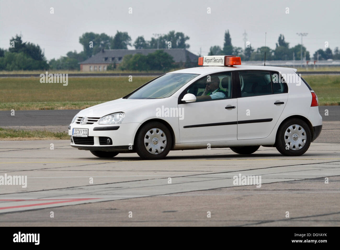 Airport Security, Emergency Vehicle Stock Photo