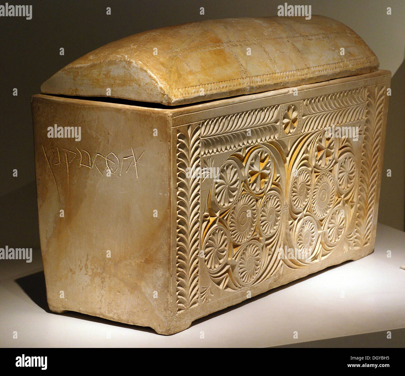 5694. JEWISH OSSUARY WITH THE NAME 'CAIPHUS' IN HEBREW, CARVED ON IT'S