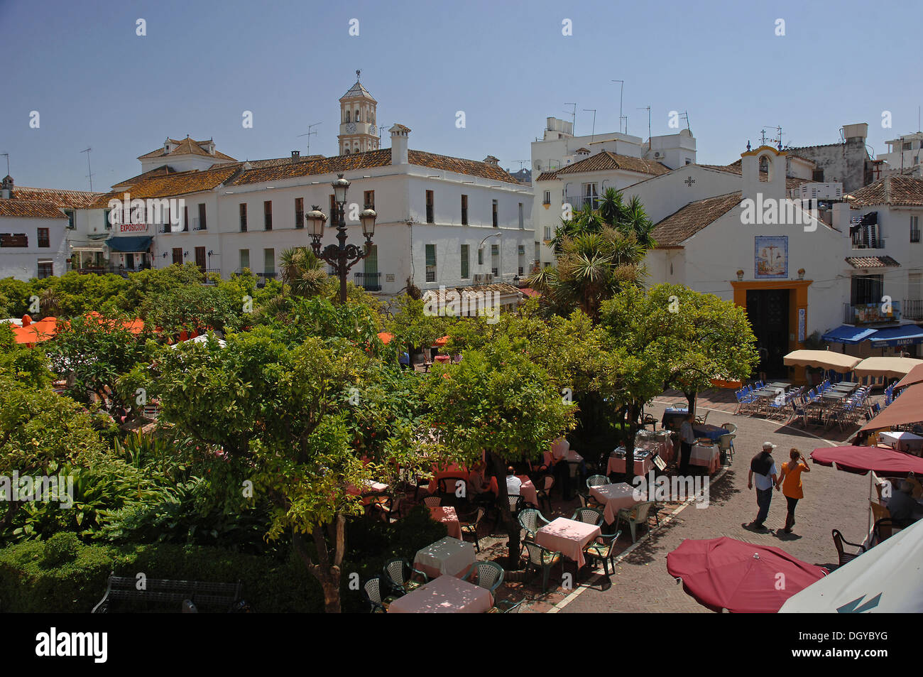 Orange Square, Old town, Marbella, Malaga-province, Region of Andalusia, Spain, Europe Stock Photo