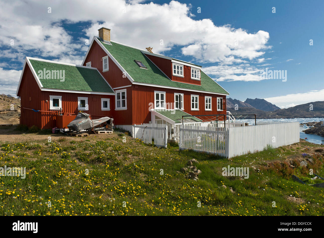 Red house, Tasiilaq, also known as Greenland, Greenland Stock Photo Alamy