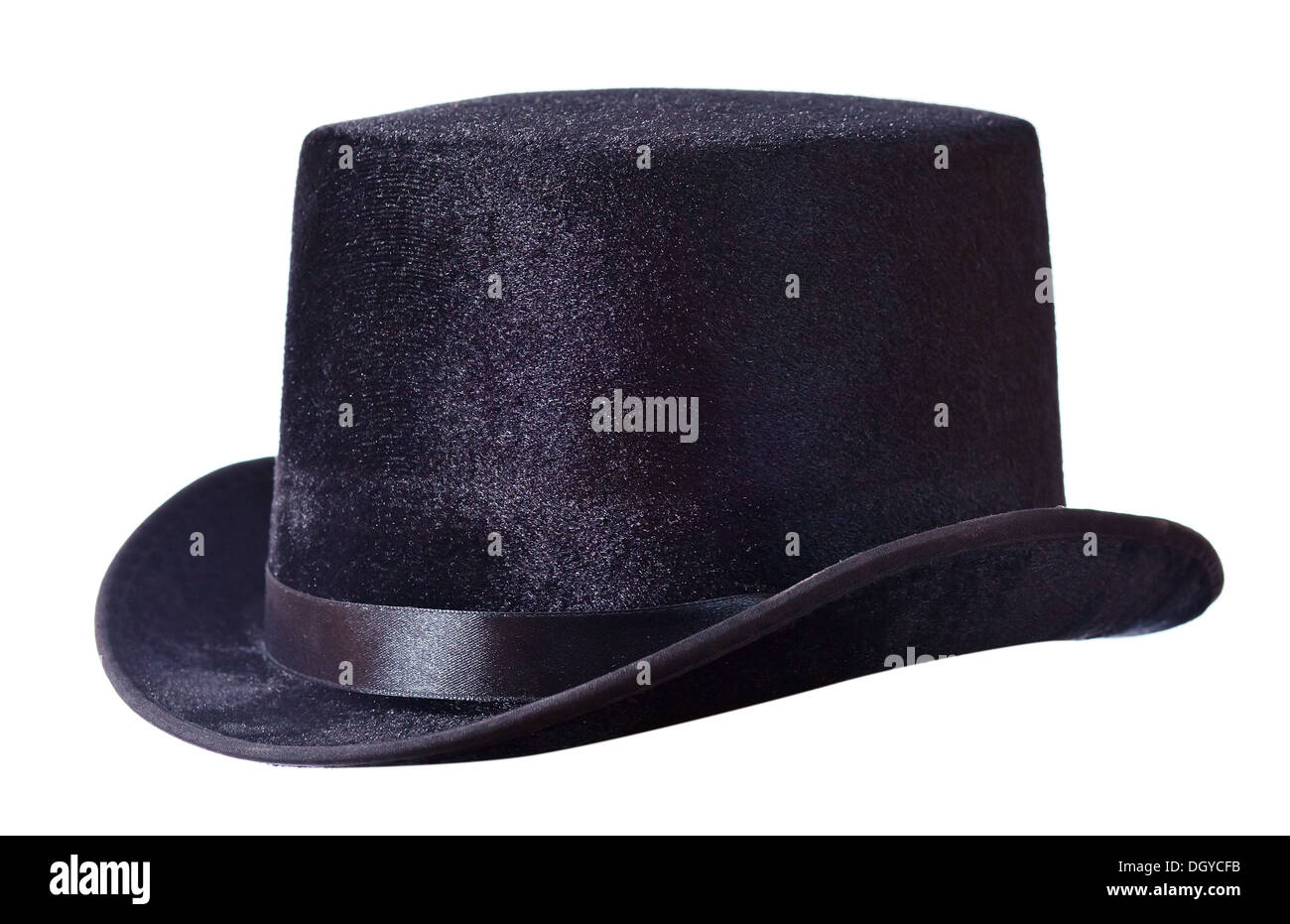 Black top hat isolated on white background Stock Photo - Alamy