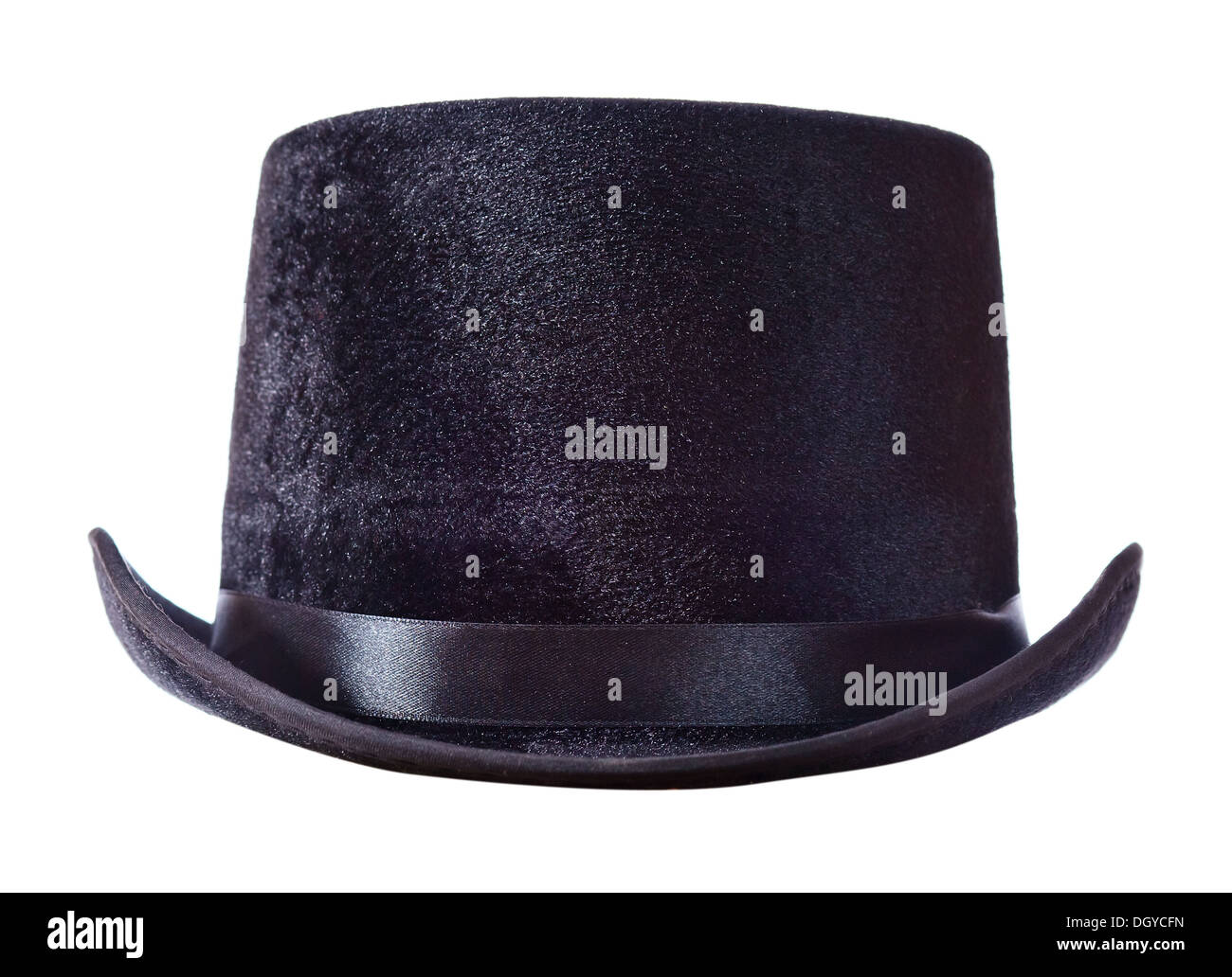 Black top hat isolated on white background Stock Photo - Alamy