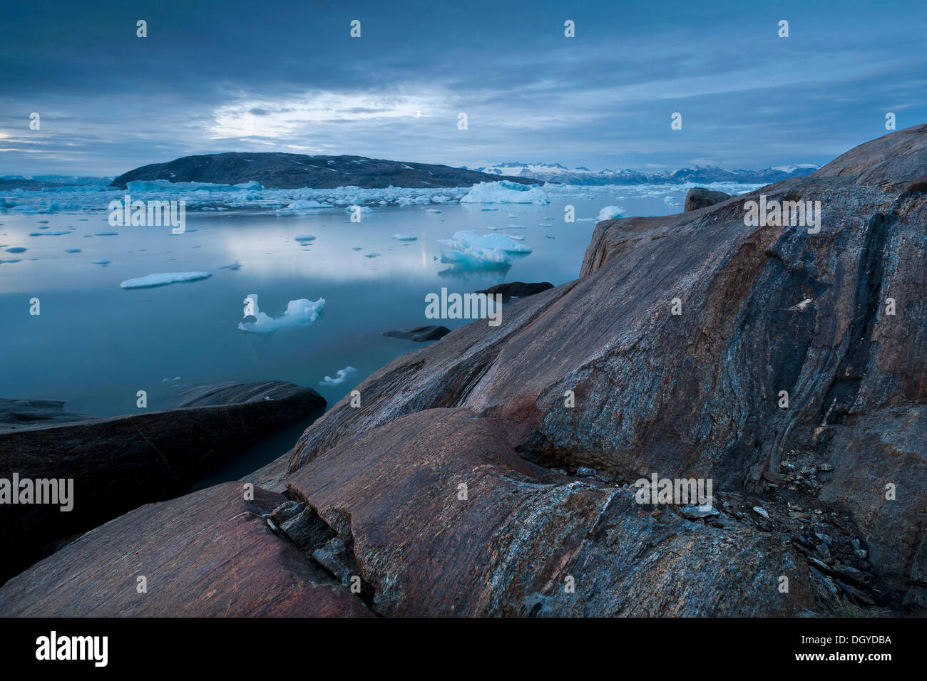 Rock and ice, Johan Petersen Fjord, East Greenland Stock Photo