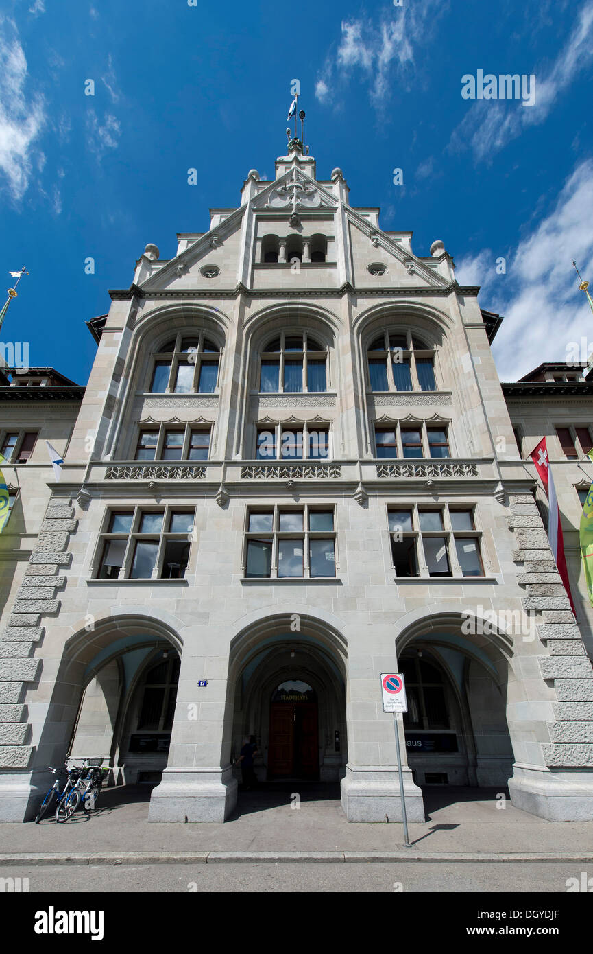 Front facade, Stadthaus building, Zurich, Switzerland, Europe Stock Photo