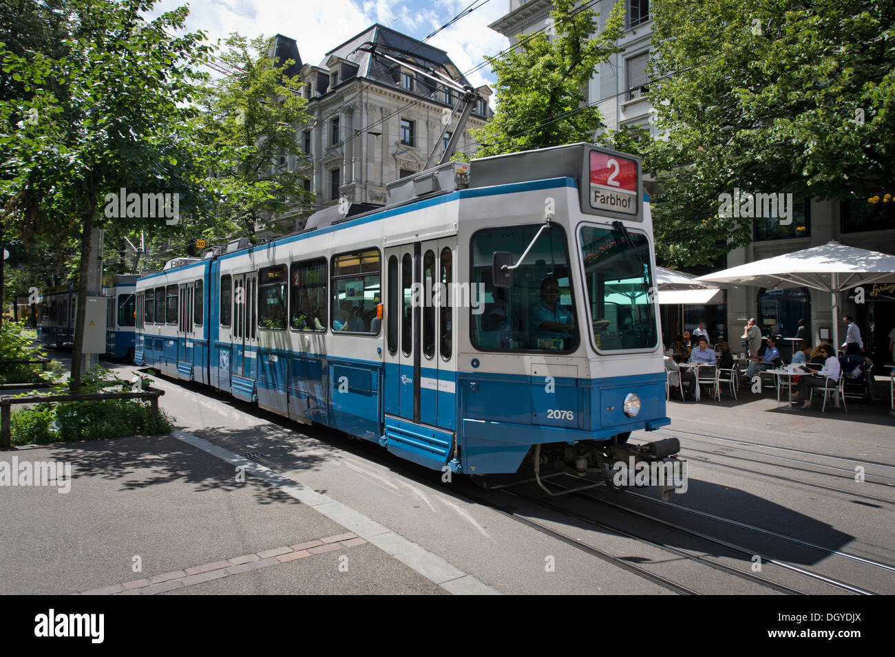 Tram, old town, Zurich, Switzerland, Europe Stock Photo
