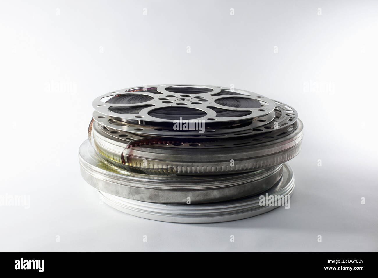 Stack of film reels in canisters Stock Photo - Alamy