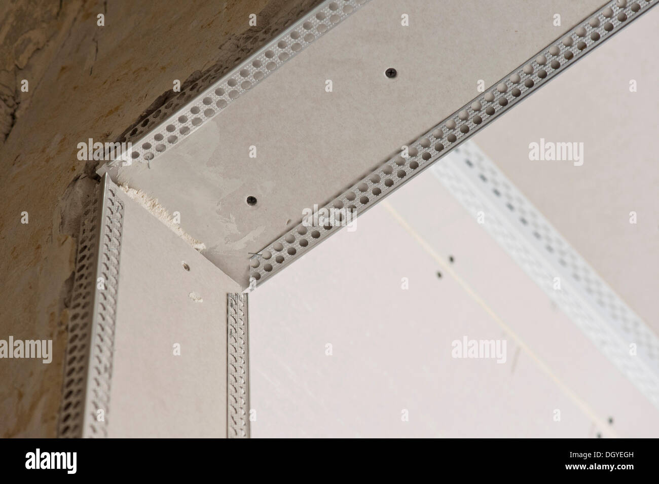Drywall profile, trim, drywall panels, renovation of an old building, Stuttgart, Baden
