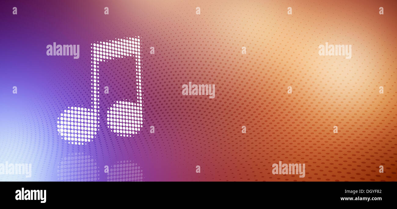 Spotted musical note against a multi-colored gradient background Stock ...