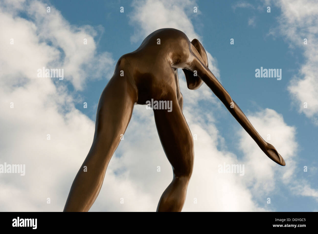 Up There-Sculptures on First Street, Manchester. Stock Photo