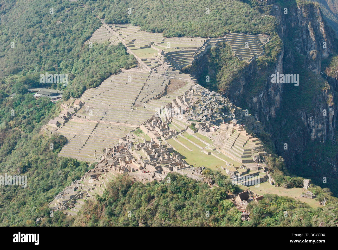 Machu Picchu, view from Wayna Picchu, Cusco, Peru, South America Stock Photo