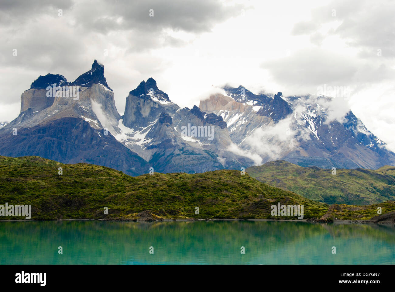 Los Cuernos del Paine, Torres del Paine National Park, South Chile, South America Stock Photo